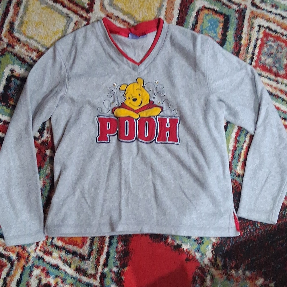Fuzzy Grey Winnie The Pooh Crewneck